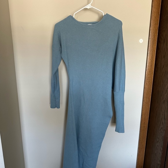 Sale ⭐️ Zara RIB KNIT ASYMMETRIC DRESS 👗 👜 
BLUE / GRAY - Picture 4 of 4